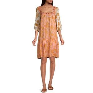 Johnny Was 'Kalik' Embroidered Floral-Print Dress, Multicolor